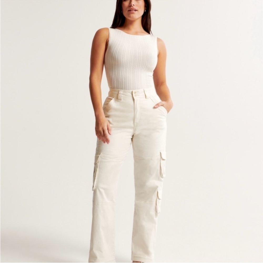 Abercrombie & Fitch Cream Cargo Pants